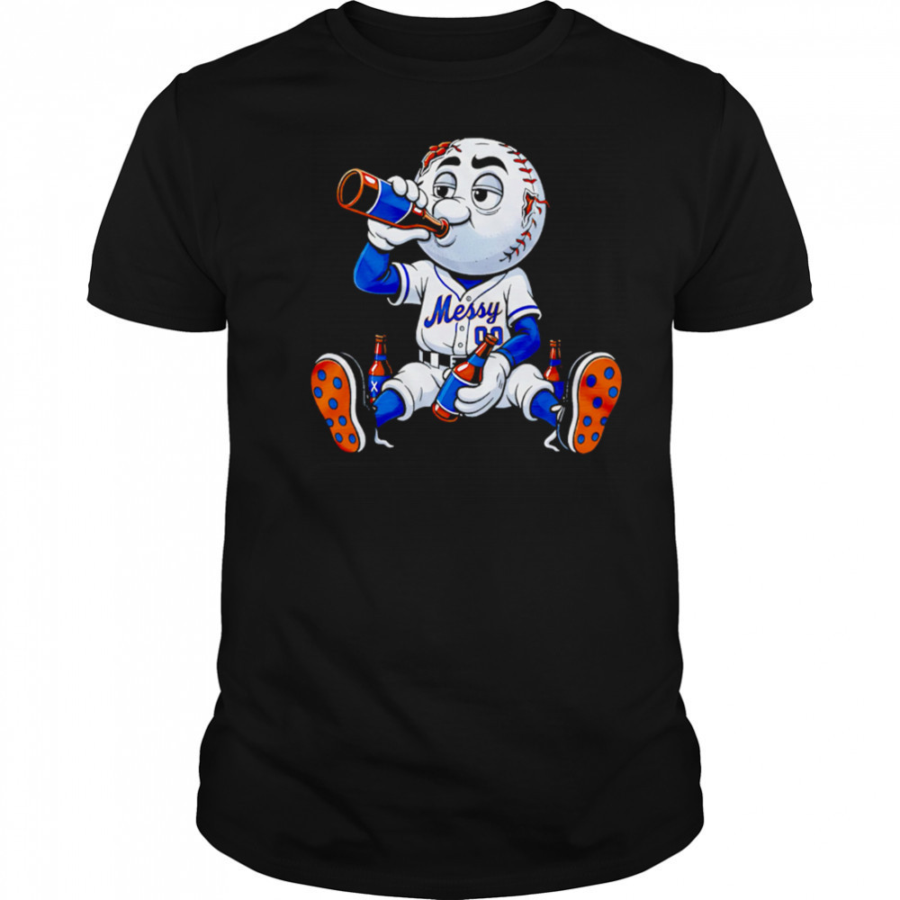 New York Mets Messy mascot drink beer shirt