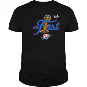 Oklahoma City Thunder Stadium Essentials Unisex 2025 NBA Finals Champions First T-Shirt