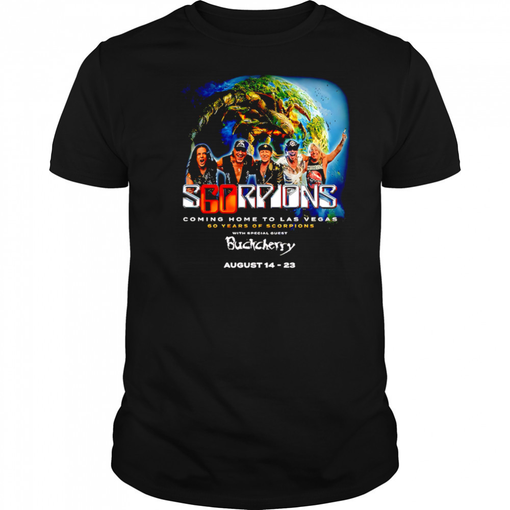 Scorpions Coming Home To Las Vegas 60 Years Of Scorpions Tour On August 14 And 23 2025 shirt Scorpions Coming Home To Las Vegas 60 Years Of Scorpions Tour On August 14 And 23 2025 shirt