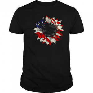 Sunflower American flag 4th of july Merica USA shirt