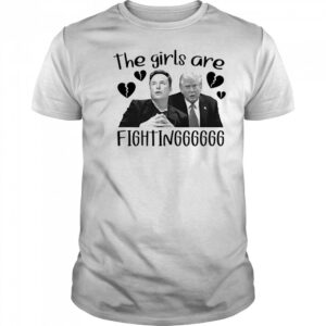The girls are fighting Elon and Trump shirt