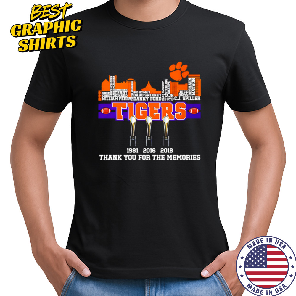 Clemson Tigers 1981-2016-2018 Champions Thank You For The Memories shirt