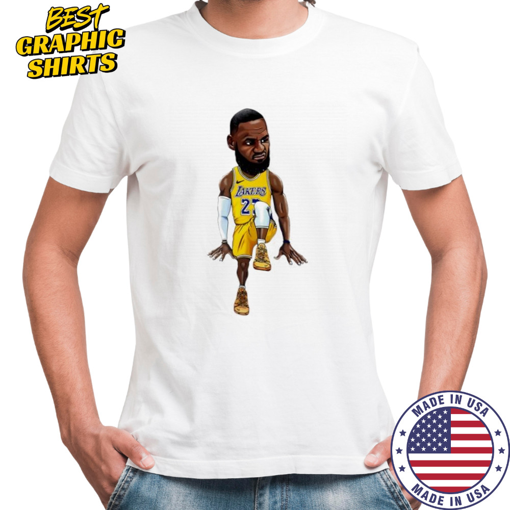 Lebron James Art Los Angeles Lakers jersey cartoon shirt