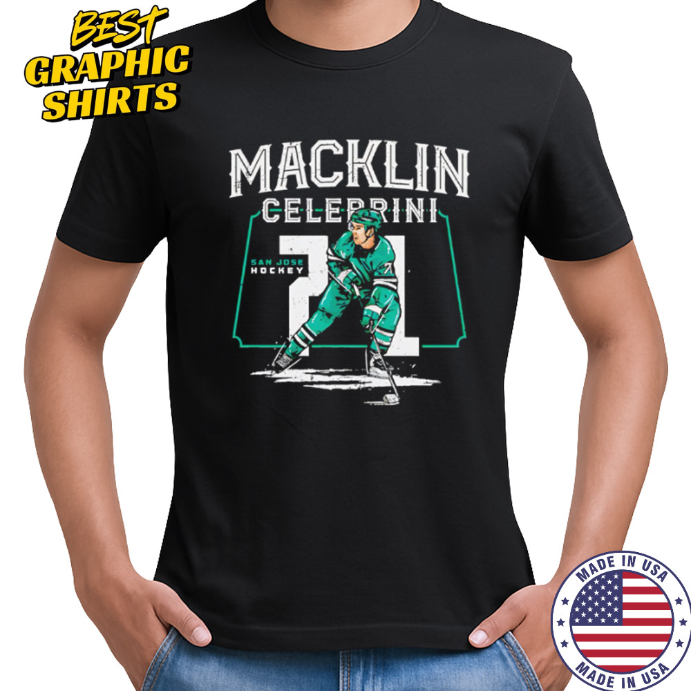 Macklin Celebrini 71 San Jose Player Name signature hockey shirt