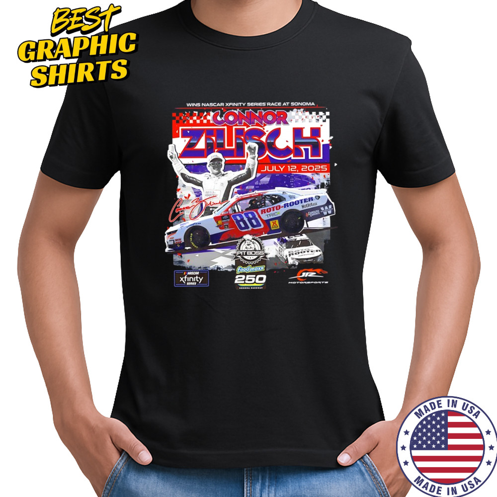 Nascar Connor Zilisch Checkered Flag Sports July 12 2025 signature shirt