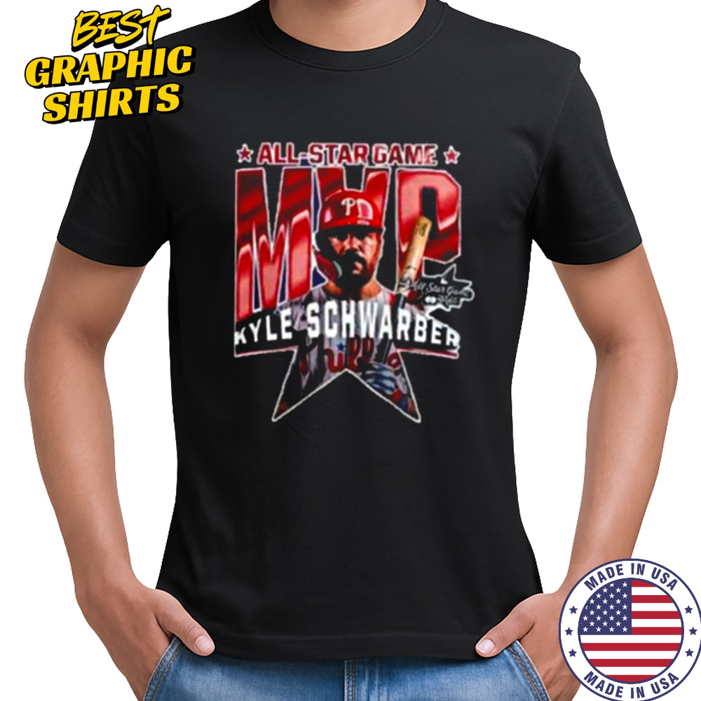 Philadelphia Phillies Kyle Schwarber 2025 MLB All Star Game MVP Graphic Two Sided Shirt Philadelphia Phillies Kyle Schwarber 2025 MLB All Star Game MVP Graphic Two Sided Shirt