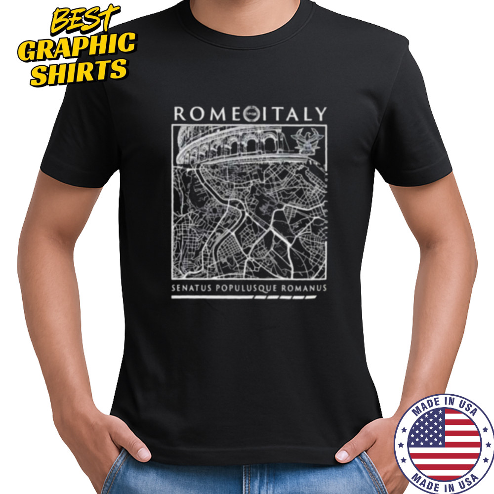 Rome Italy Senatus Populusque Romanus map shirt