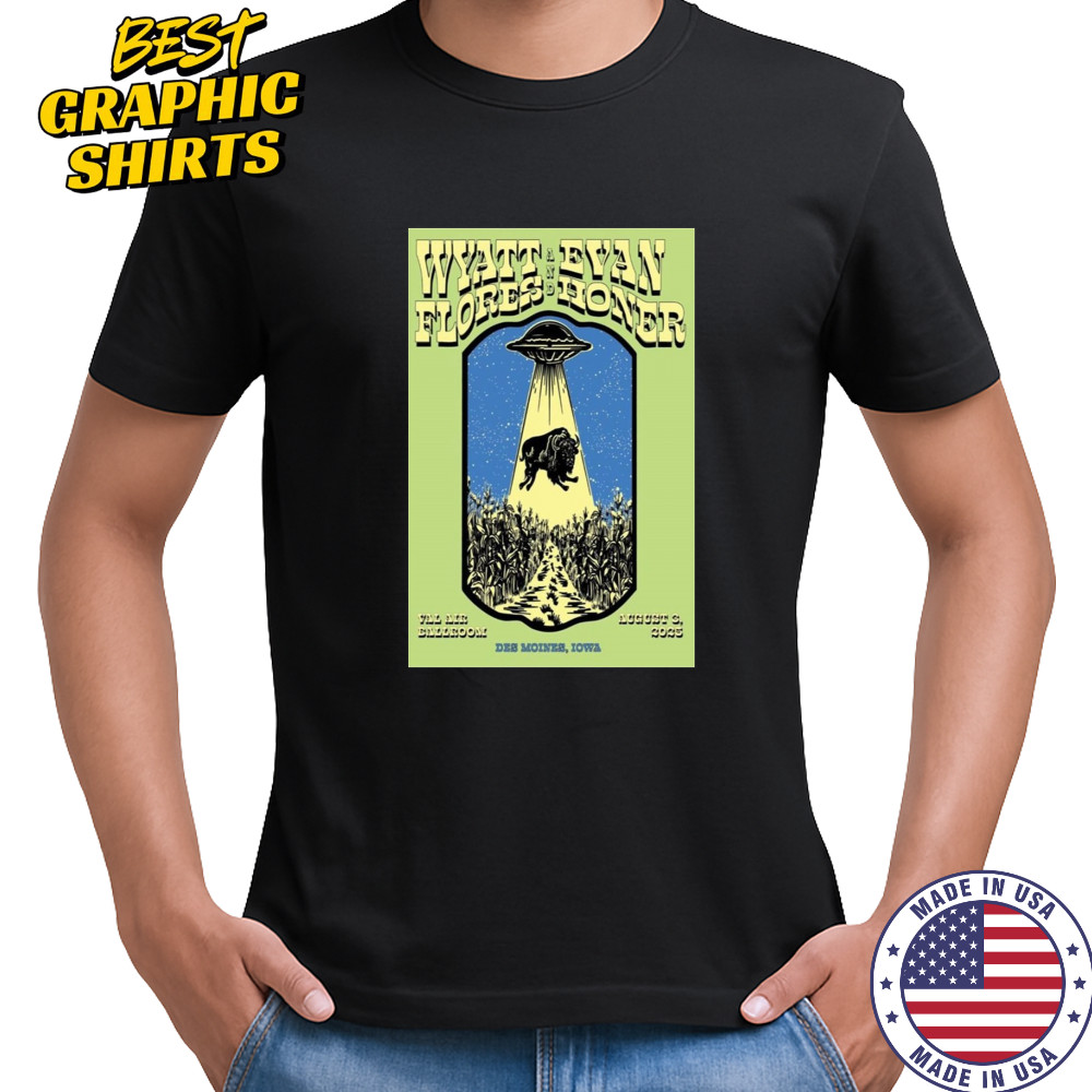 Wyatt Flores Tour Poster Aug 3 2025 Saint Charles IA Festival T-Shirt