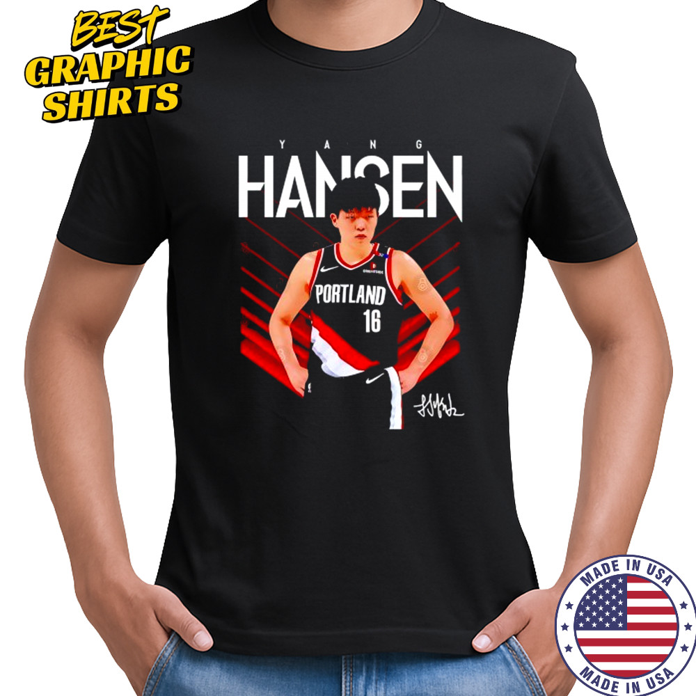 Yang Hansen Portland Trail Blazers signature shirt