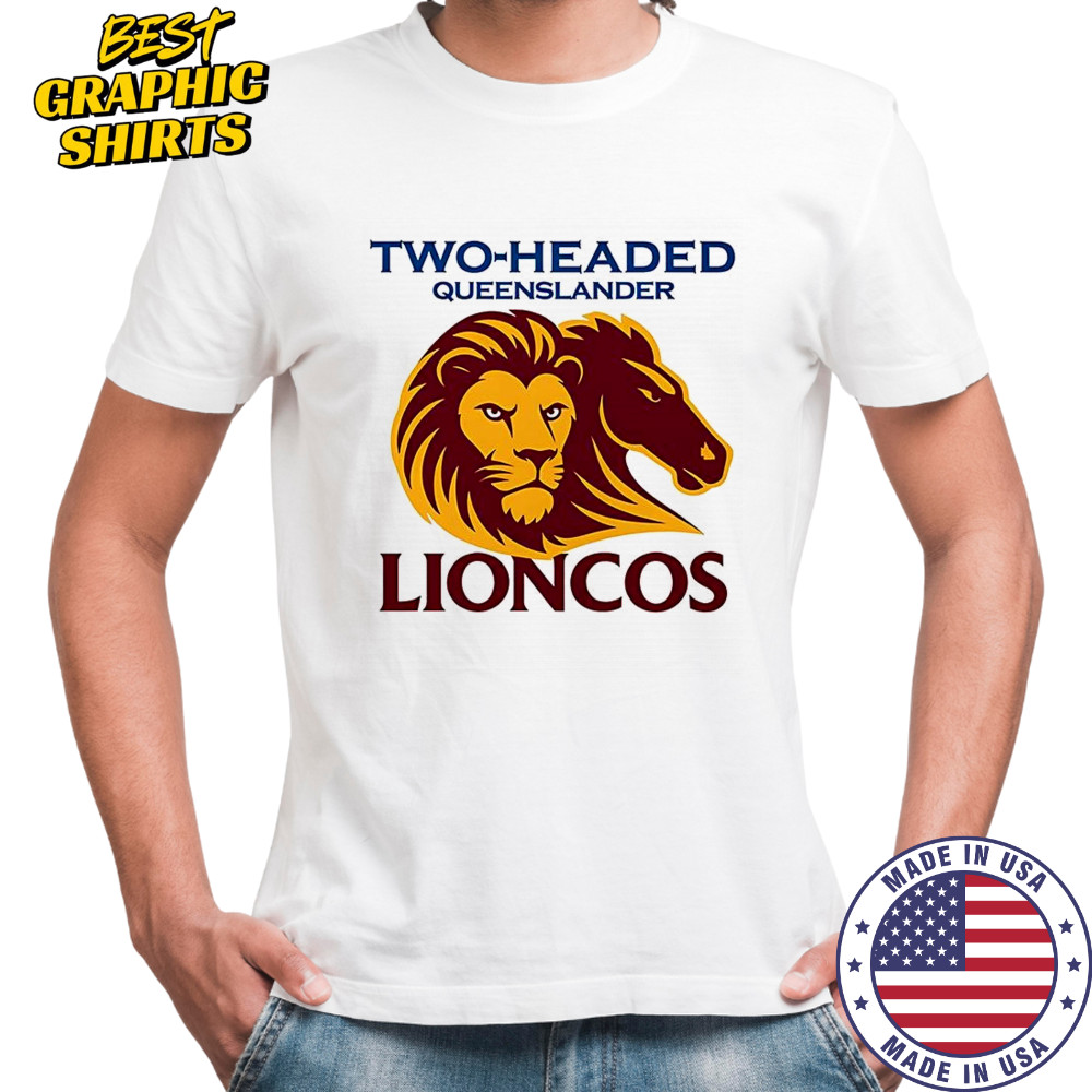 Brisbane Lions and Brisbane Broncos Two-headed queenslander lioncos shirt