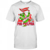 Phillie Phanatic dancing Philadelphia Phillies baseball skyline mascot shirt
