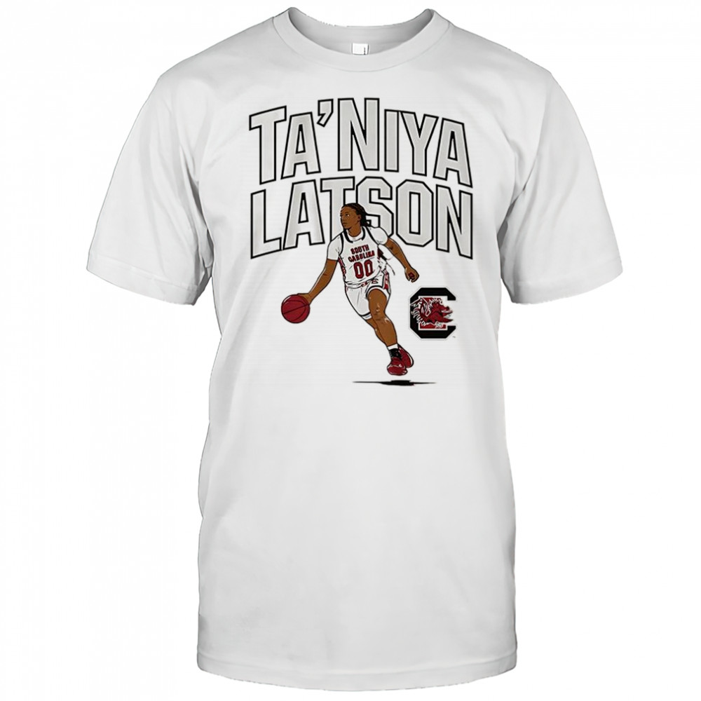 Ta’Niya Latson pose South Carolina Gamecocks basketball name and logo shirt